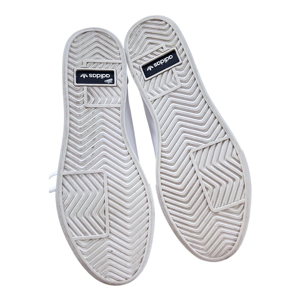 Adidas Sleek White Sneakers Rainbow and Gold Logo Canvas Shoes Womens 9M - Picture 7 of 7